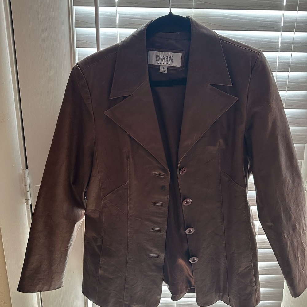 Wilsons Leather Brown Tailored Leather Jacket